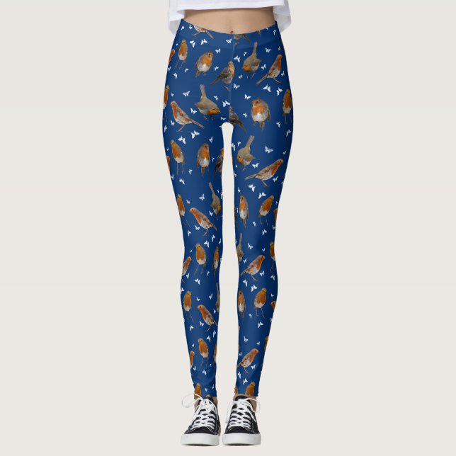 Rödhake Högtider Leggings (Marinblå) (Framsida)
