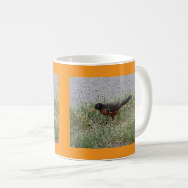 Rödhake i gräset-mugg kaffemugg (Framsida höger)