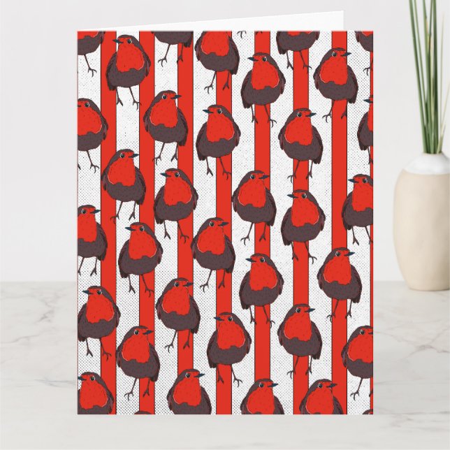 Rödhake Mönster Kort (Framsida)