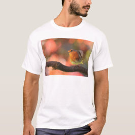 Rödhake på en gren t shirt