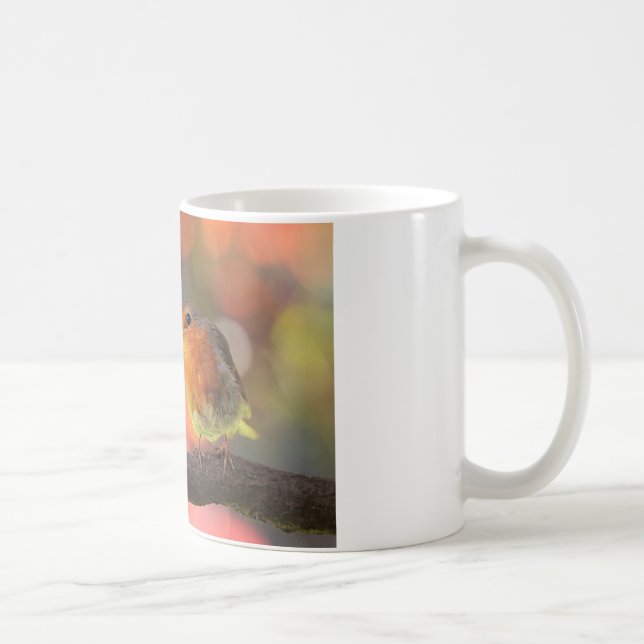 Rödhake på gren kaffemugg (Höger)