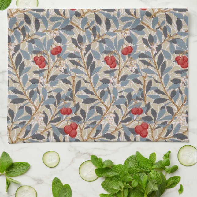 Rödhällbaronsträd, William Morris Kökshandduk (Vikta)