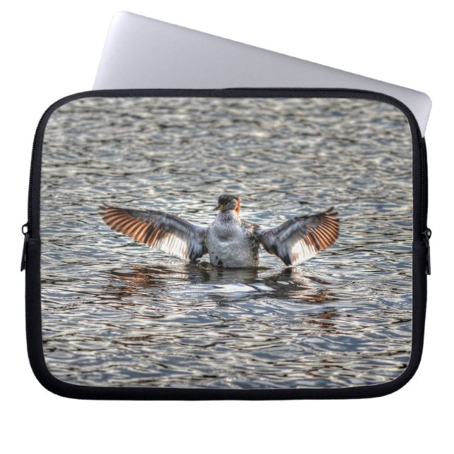 Rödhalsad grebe för Wildlife & Bird-älskare Laptop Sleeve (Framsidan)