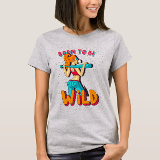 Rödhalsad Kvinna Född Att Vara Vild T Shirt