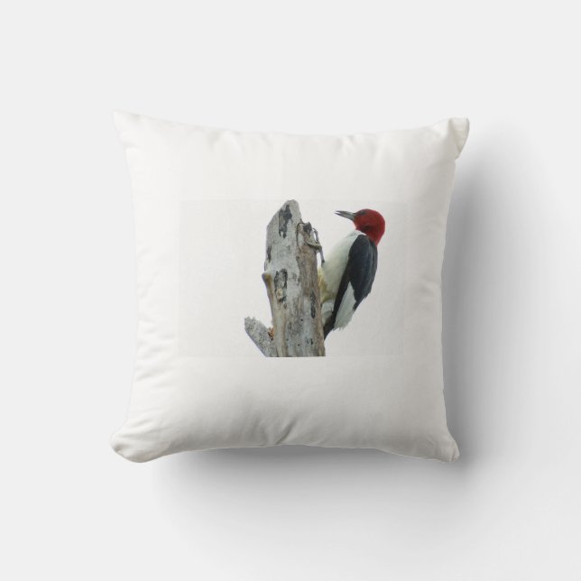 Rödhalsad träspett kudde (Framsida)