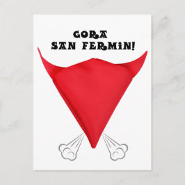 Rödhalsduk i San Fermin inklämda i ett tjurhuvud: Vykort