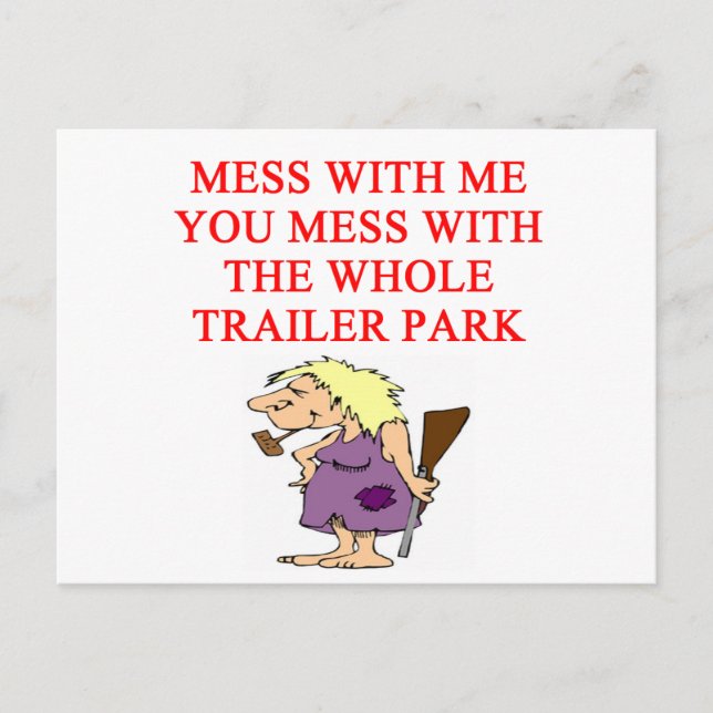 rödhalsig hillbilly skämt vykort (Framsida)