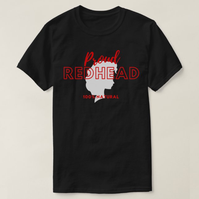 Rödhårig 100 naturligt t shirt (Design framsida)