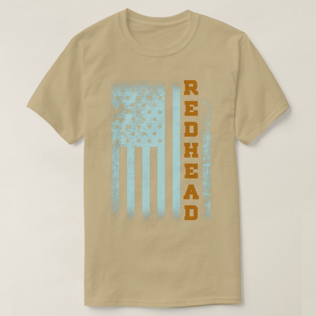 RÖDHÅRIG AMERICAN FLAGGA VINTAGE T SHIRT (Design framsida)
