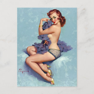 Rödhårig Beauty Pin Up Vykort