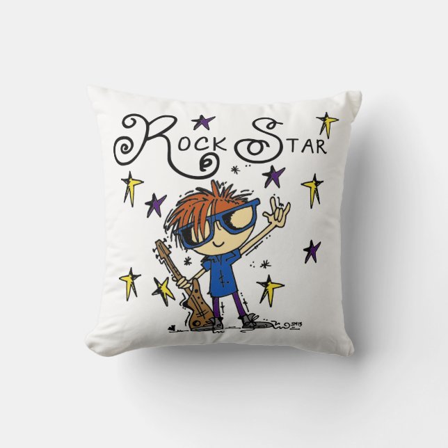 Rödhårig Boy Rockstjärna Pillow Kudde (Framsida)