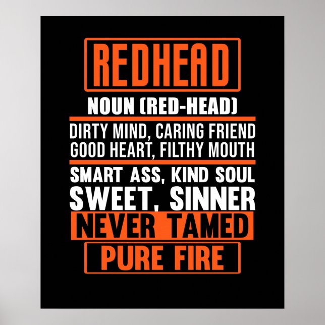 Rödhårig Definition Cute Red Hair Girls Women Poster (Framsidan)