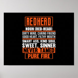 Rödhårig Definition Cute Red Hair Girls Women Poster