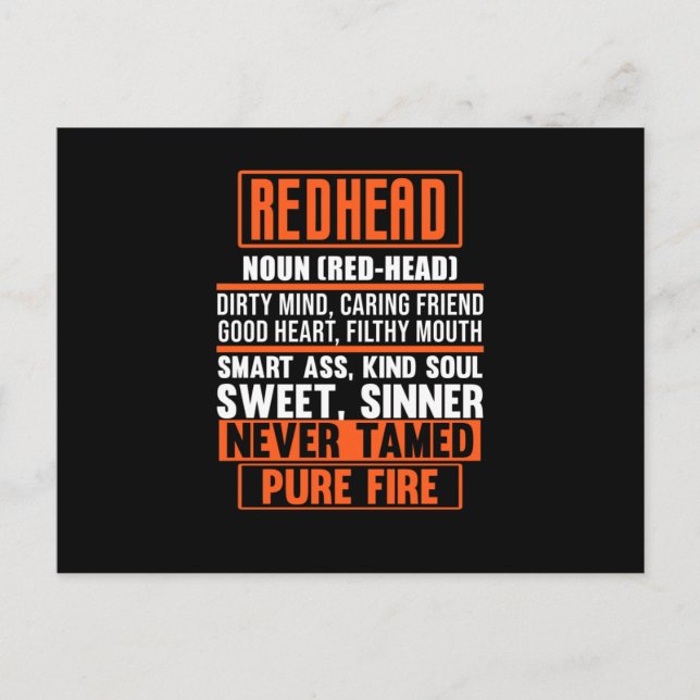 Rödhårig Definition Cute Red Hair Girls Women Vykort (Framsida)