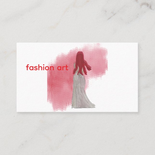 Rödhårig Fashionista Visitkort (Framsida)