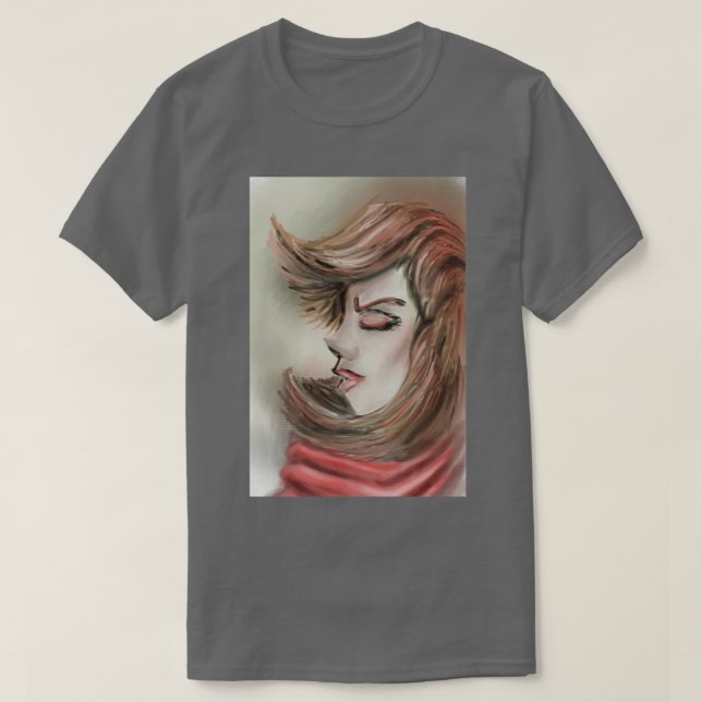Rödhårig flicka 22 t shirt (Design framsida)