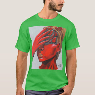 Rödhårig Flyter Oil Pastel Porträtt T Shirt