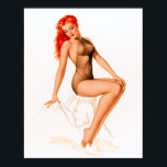 Rödhårig för Art Deco Pin Up Poster<br><div class="desc">Vintage art deco-pinup.</div>