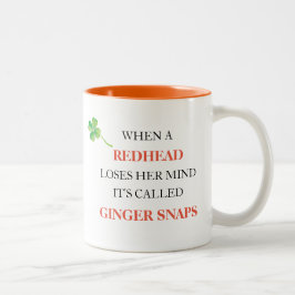 Rödhårig förlorar sinnet Ginger Snaps Shamrock Rol Två-Tonad Mugg
