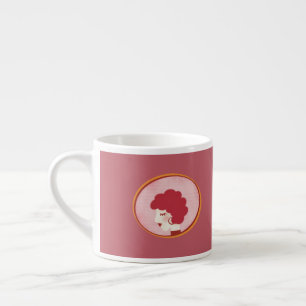 Rödhårig Girl i Spegel Espressomugg