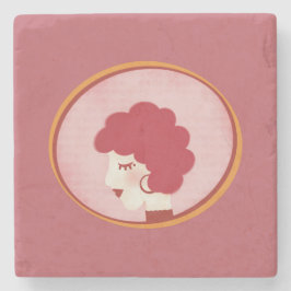 Rödhårig Girl i Spegel Stenunderlägg