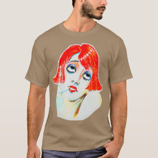 Rödhårig Girl Smoking T Shirt