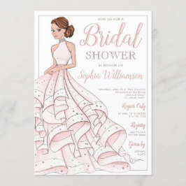 Rödhårig Glitter Glam Bride Möhippa Inbjudningar