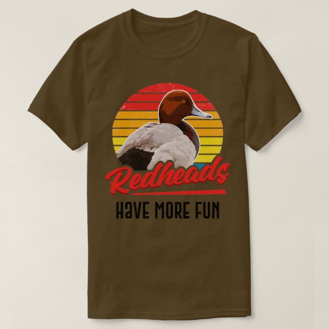 Rödhårig har mer Roligt Retro Stil Anka Gift T Shirt (Design framsida)