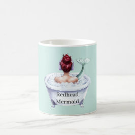 Rödhårig havfrue i badkar kaffemugg