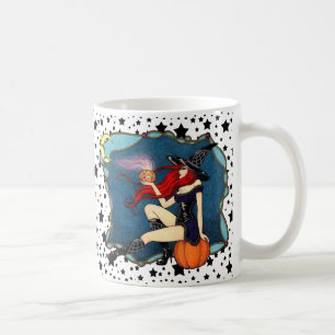 Rödhårig häxa Halloween Kaffemugg