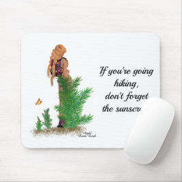 Rödhårig Hiker Backpack Pinup Girl Mousepad Musmatta