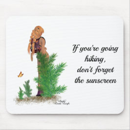 Rödhårig Hiker Backpack Pinup Girl Mousepad Musmatta