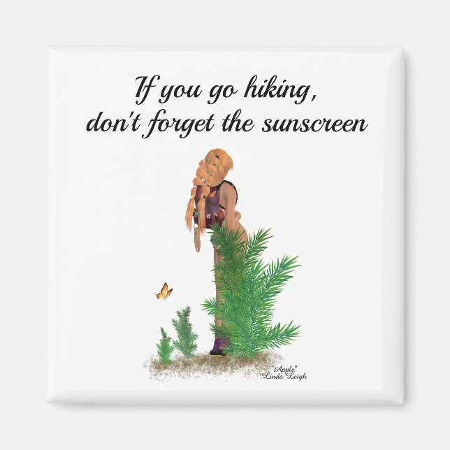 Rödhårig Hiker-ryggsäck Pinup Girl Magnet (Framsidan)