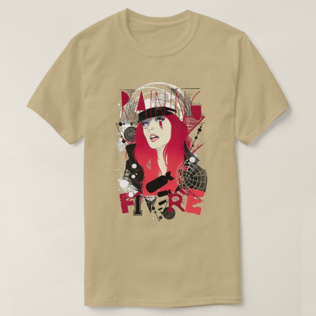 Rödhårig Kvinningsbrand T Shirt (Design framsida)