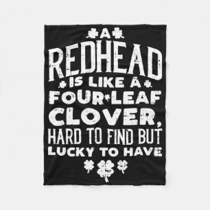Rödhårig Lucky Shamrock Ginger Rolig Ginger St Pat Fleecefilt