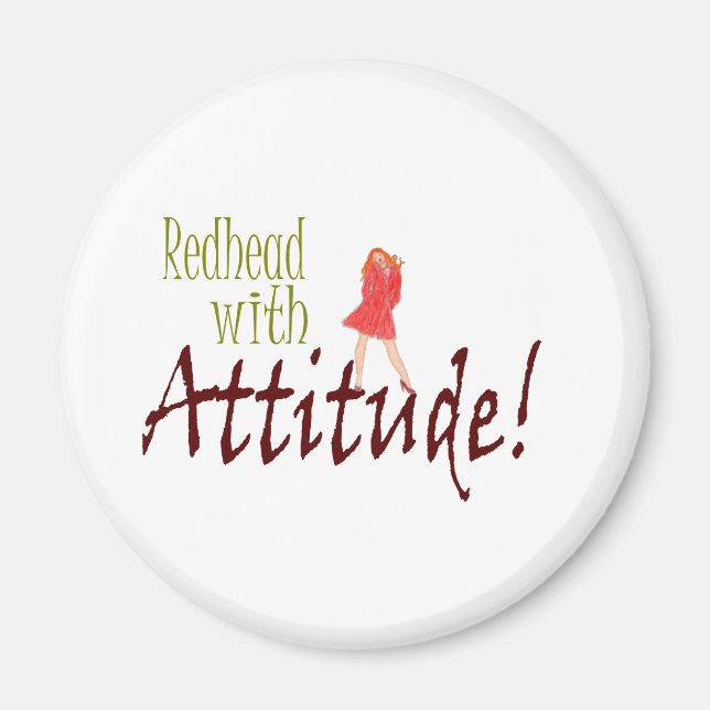 Rödhårig med attityd magnet (Framsidan)