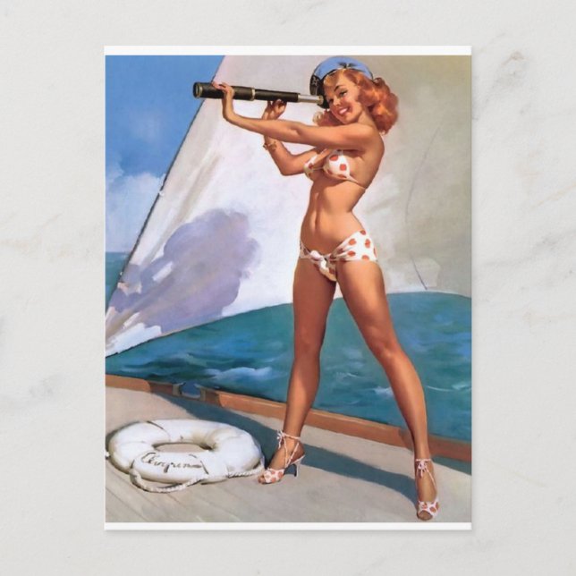 Rödhårig med centrifugeringshölje vykort (Framsida)