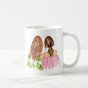 Rödhårig och brunett för bästa vängåvamugg kaffemugg
