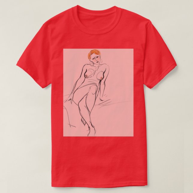 Rödhårig om Rosa T Shirt (Design framsida)