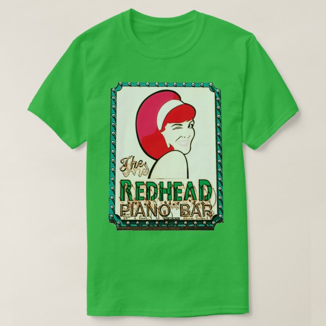 Rödhårig Piano Pub T Shirt (Design framsida)