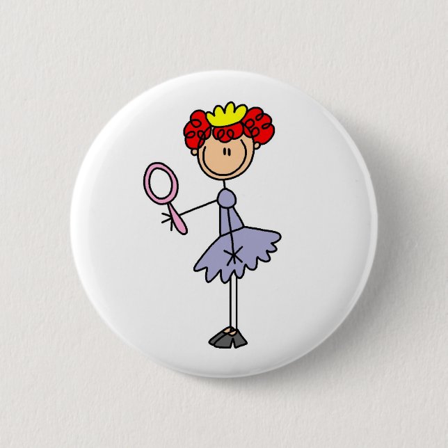 Rödhårig prinsessa knapp (Framsida)