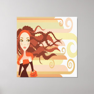 Rödhårig Rasta Girl Wrapped Canvas