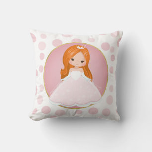 Rödhårig Rosa Princess Kudde