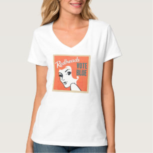 Rödhårig röstar BLÅTT V - nacke T Shirt