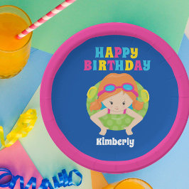 Rödhårig Simma Girl Anpassningsbar Bassäng Party G