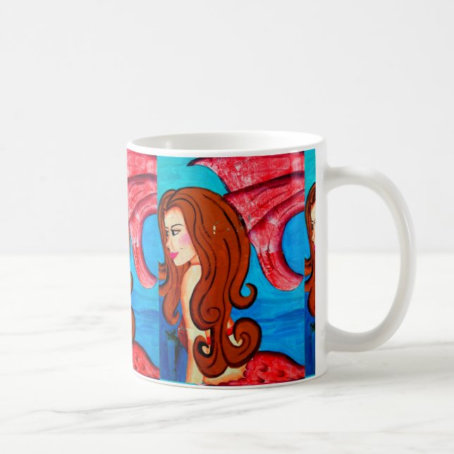 rödhårig sjöjungfru kaffe mugg (Höger)