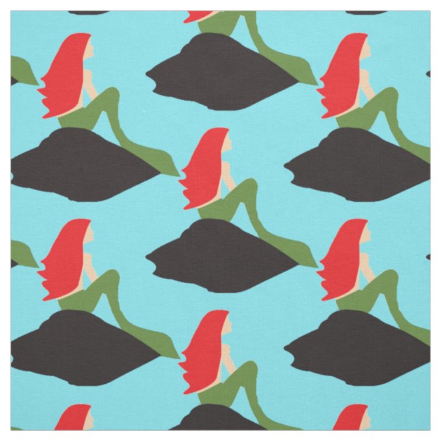 Rödhårig Sjöjungfru Sitta Thunder_Cove Tyg (Provkarta)