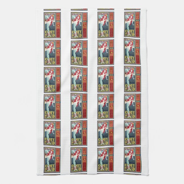 rödhårig sjöjungfruar på öar kökshandduk (Vertikal)