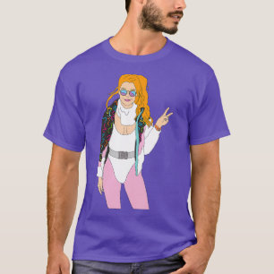 rödhårig ski girl vintage ski kostym sunglasses sk t shirt