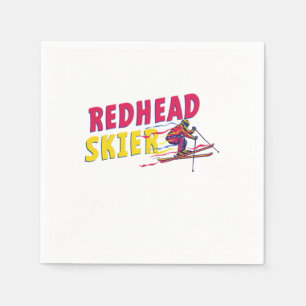 Rödhårig Skier Ski Red Hair Ginger Rödhårig Gift Pappersservett